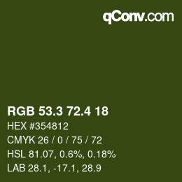 カラーコード: RGB 53.3 72.4 18 | qconv.com