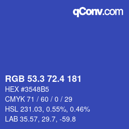 カラーコード: RGB 53.3 72.4 181 | qconv.com
