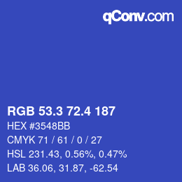 カラーコード: RGB 53.3 72.4 187 | qconv.com