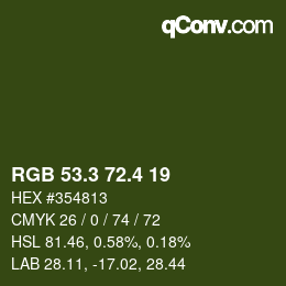 カラーコード: RGB 53.3 72.4 19 | qconv.com