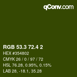 カラーコード: RGB 53.3 72.4 2 | qconv.com