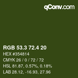 カラーコード: RGB 53.3 72.4 20 | qconv.com