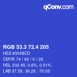 カラーコード: RGB 53.3 72.4 205 | qconv.com
