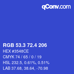 カラーコード: RGB 53.3 72.4 206 | qconv.com