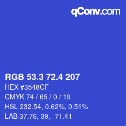 カラーコード: RGB 53.3 72.4 207 | qconv.com