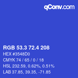 カラーコード: RGB 53.3 72.4 208 | qconv.com