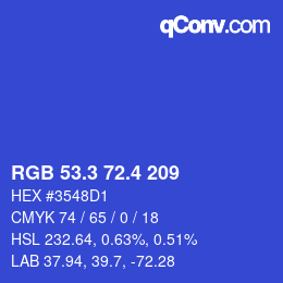 カラーコード: RGB 53.3 72.4 209 | qconv.com