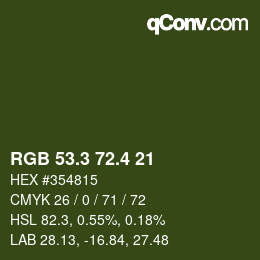 カラーコード: RGB 53.3 72.4 21 | qconv.com
