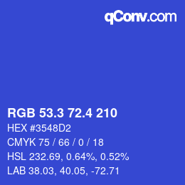 カラーコード: RGB 53.3 72.4 210 | qconv.com