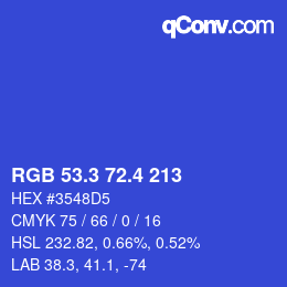 カラーコード: RGB 53.3 72.4 213 | qconv.com