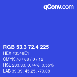 カラーコード: RGB 53.3 72.4 225 | qconv.com