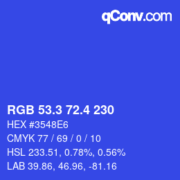 カラーコード: RGB 53.3 72.4 230 | qconv.com
