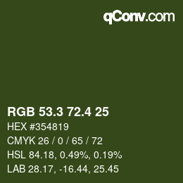 カラーコード: RGB 53.3 72.4 25 | qconv.com