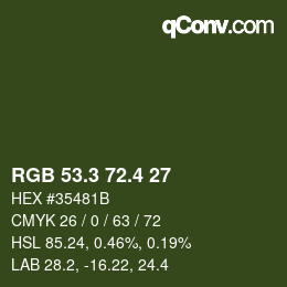 カラーコード: RGB 53.3 72.4 27 | qconv.com