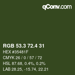 カラーコード: RGB 53.3 72.4 31 | qconv.com