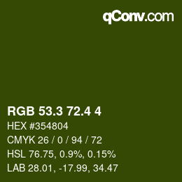 カラーコード: RGB 53.3 72.4 4 | qconv.com