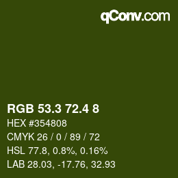 カラーコード: RGB 53.3 72.4 8 | qconv.com