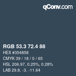 カラーコード: RGB 53.3 72.4 88 | qconv.com