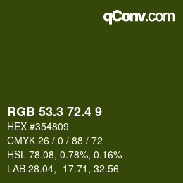 カラーコード: RGB 53.3 72.4 9 | qconv.com