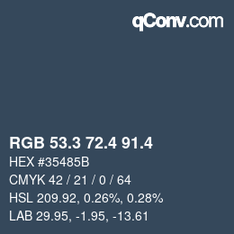 カラーコード: RGB 53.3 72.4 91.4 | qconv.com
