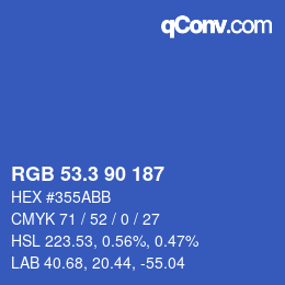 カラーコード: RGB 53.3 90 187 | qconv.com