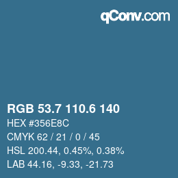 カラーコード: RGB 53.7 110.6 140 | qconv.com