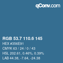 カラーコード: RGB 53.7 110.6 145 | qconv.com