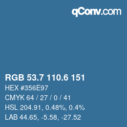 カラーコード: RGB 53.7 110.6 151 | qconv.com