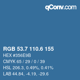 カラーコード: RGB 53.7 110.6 155 | qconv.com