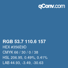 カラーコード: RGB 53.7 110.6 157 | qconv.com