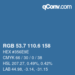 カラーコード: RGB 53.7 110.6 158 | qconv.com