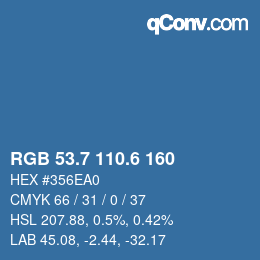 カラーコード: RGB 53.7 110.6 160 | qconv.com