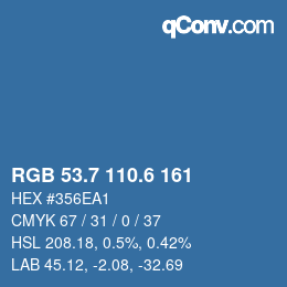 カラーコード: RGB 53.7 110.6 161 | qconv.com