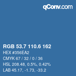 カラーコード: RGB 53.7 110.6 162 | qconv.com