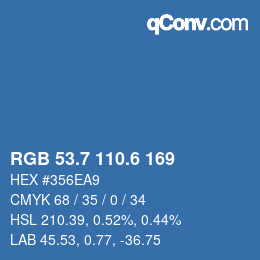 カラーコード: RGB 53.7 110.6 169 | qconv.com