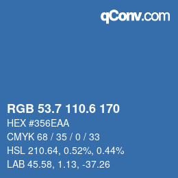 カラーコード: RGB 53.7 110.6 170 | qconv.com