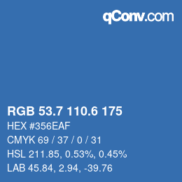 カラーコード: RGB 53.7 110.6 175 | qconv.com
