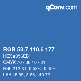カラーコード: RGB 53.7 110.6 177 | qconv.com