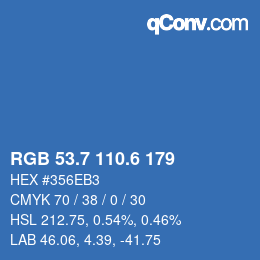 カラーコード: RGB 53.7 110.6 179 | qconv.com