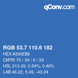 カラーコード: RGB 53.7 110.6 182 | qconv.com