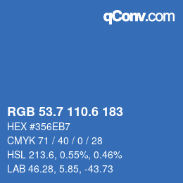 カラーコード: RGB 53.7 110.6 183 | qconv.com