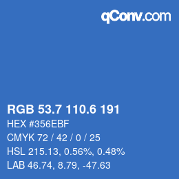 カラーコード: RGB 53.7 110.6 191 | qconv.com