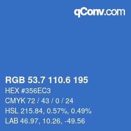 カラーコード: RGB 53.7 110.6 195 | qconv.com