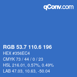 カラーコード: RGB 53.7 110.6 196 | qconv.com