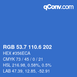 カラーコード: RGB 53.7 110.6 202 | qconv.com