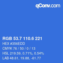 カラーコード: RGB 53.7 110.6 221 | qconv.com