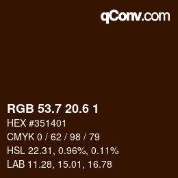 カラーコード: RGB 53.7 20.6 1 | qconv.com