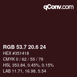 カラーコード: RGB 53.7 20.6 24 | qconv.com