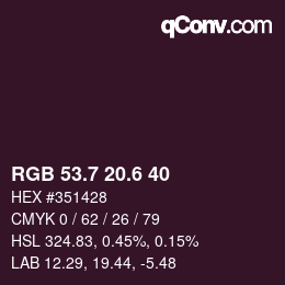 カラーコード: RGB 53.7 20.6 40 | qconv.com