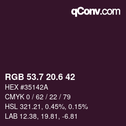カラーコード: RGB 53.7 20.6 42 | qconv.com